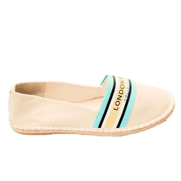 LONDON FOG COLLECTION Women's Shoes Beige Fabric Slip Espadrille Flats SIZE 8.5 - Picture 7 of 13